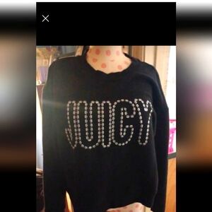 CLEARANCE SALE! Like NEW JUICY COUTURE BLACK CROPPED SWEATSHIRT MEDIUM/Large